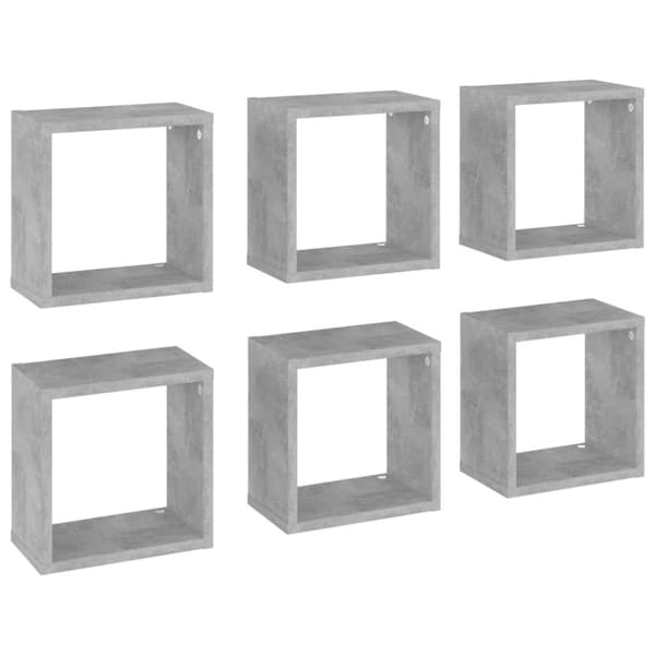 vidaXL Vegghyller kubeformet 6 stk betonggrå 26x15x26 cm