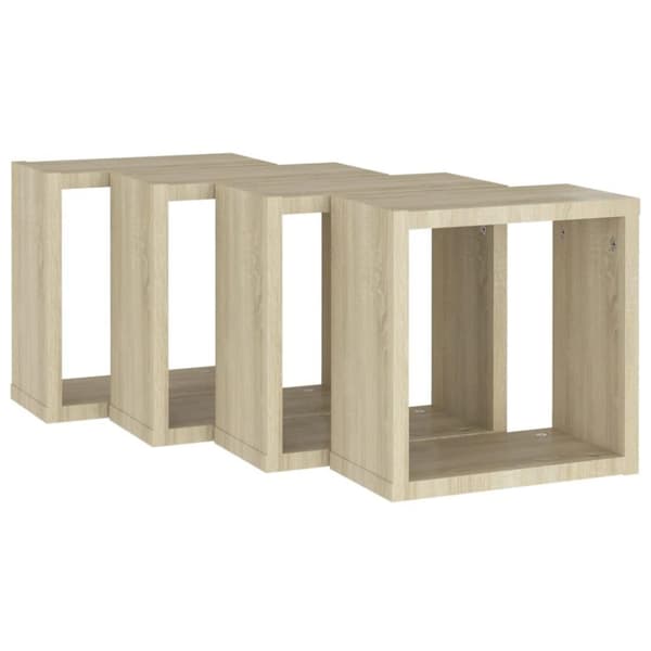 vidaXL Vegghyller kubeformet 4 stk sonoma eik 30x15x30 cm