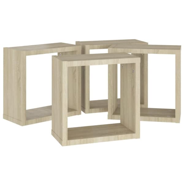 vidaXL Vegghyller kubeformet 4 stk sonoma eik 30x15x30 cm