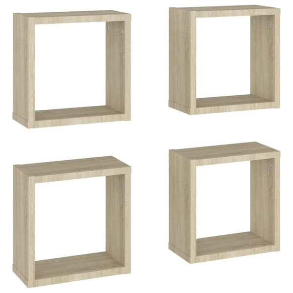 vidaXL Vegghyller kubeformet 4 stk sonoma eik 30x15x30 cm