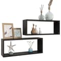 Miniatyrbild 3 av 10: vidaXL Vägghyllor 2 st svart 60x15x23 cm konstruerat trä