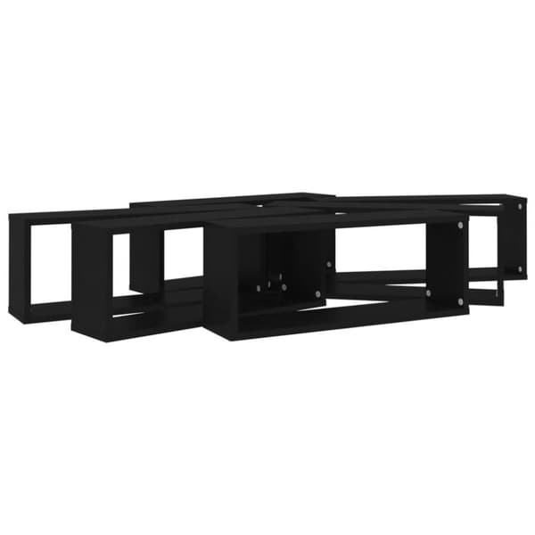 vidaXL Vägghyllor 6 st svart 60x15x23 cm konstruerat trä