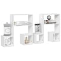 Miniatyrbilde 3 av 10: vidaXL Vegghyller 2 stk høyglans hvit 50x15x50 cm sponplate