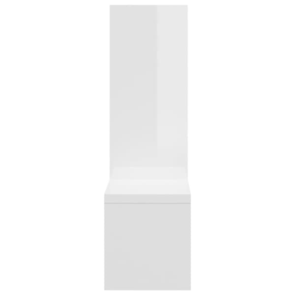 vidaXL Vegghyller 2 stk høyglans hvit 50x15x50 cm sponplate