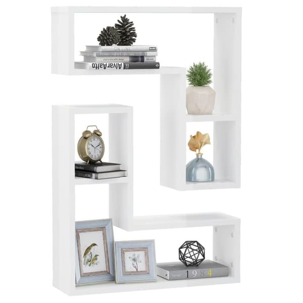 vidaXL væghylder 2 stk. 50x15x50 cm spånplade hvid højglans