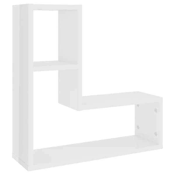vidaXL væghylder 2 stk. 50x15x50 cm spånplade hvid højglans