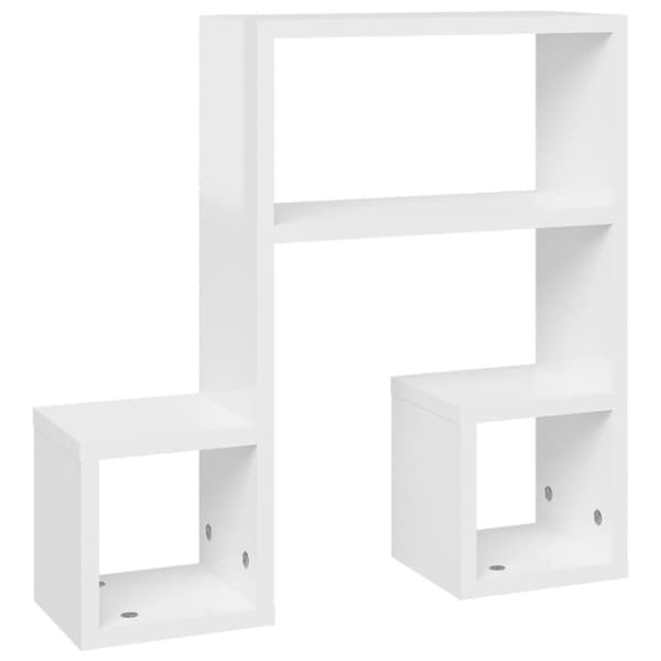 vidaXL væghylder 2 stk. 50x15x50 cm spånplade hvid højglans