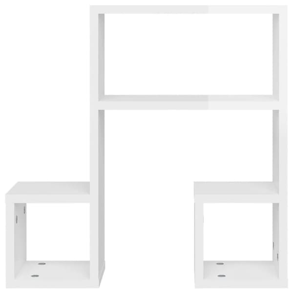 vidaXL væghylder 2 stk. 50x15x50 cm spånplade hvid højglans