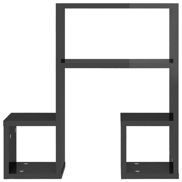 vidaXL væghylder 2 stk. 50x15x50 cm spånplade grå højglans