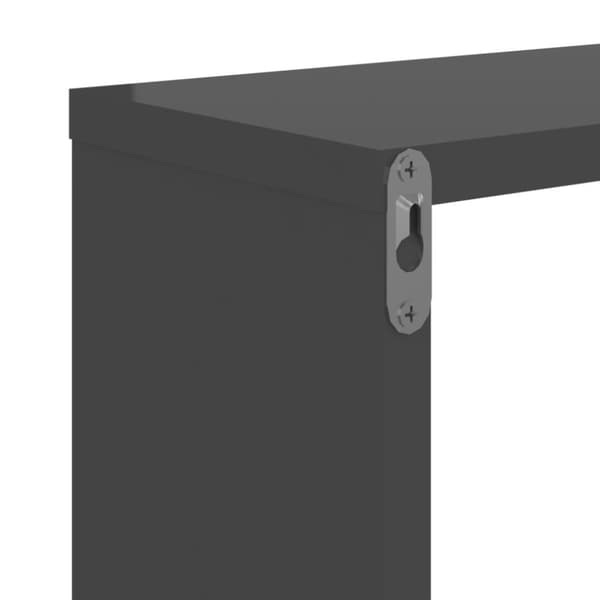 vidaXL væghylder 2 stk. 50x15x50 cm spånplade grå højglans