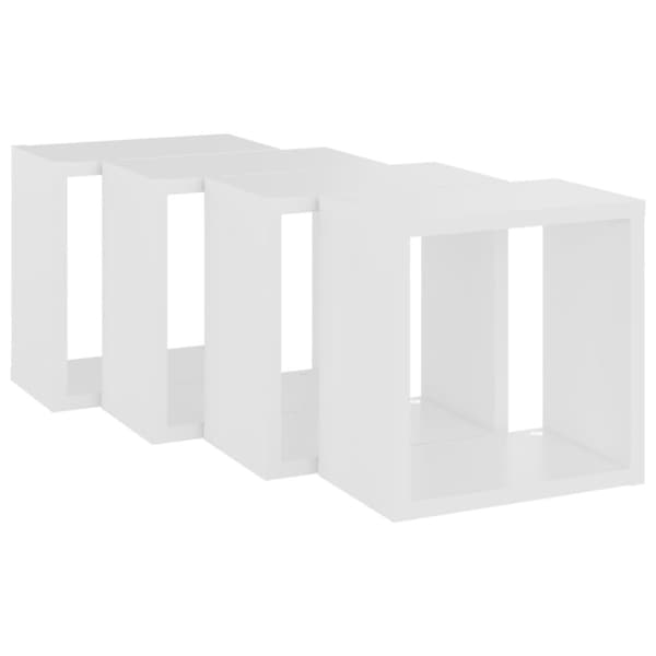vidaXL væghylder 4 stk. 26x15x26 cm kubeformet hvid