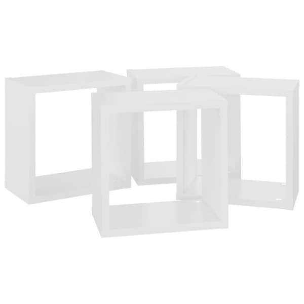 vidaXL væghylder 4 stk. 26x15x26 cm kubeformet hvid