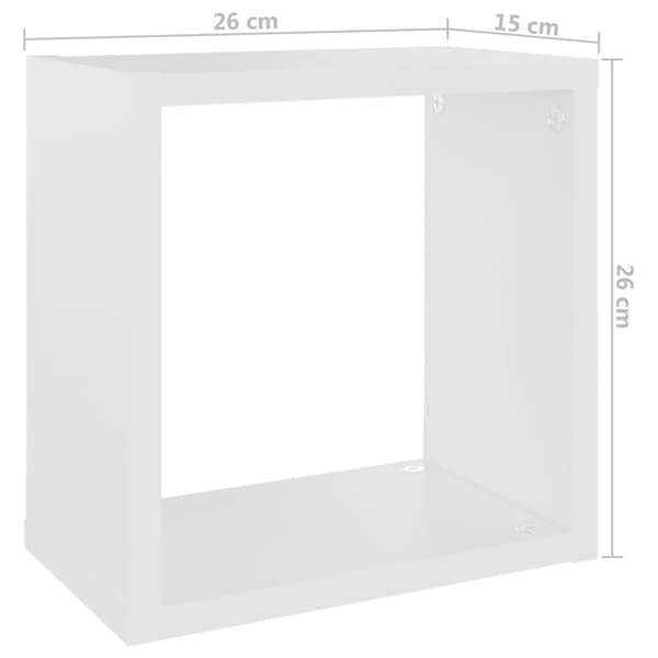 vidaXL væghylder 4 stk. 26x15x26 cm kubeformet hvid