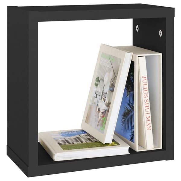 vidaXL væghylder 4 stk. 30x15x30 cm kubeformet sort