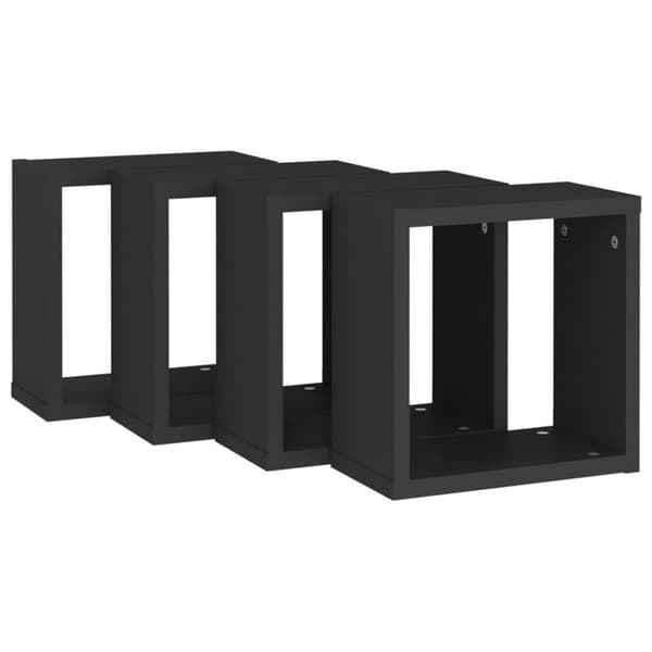 vidaXL væghylder 4 stk. 30x15x30 cm kubeformet sort