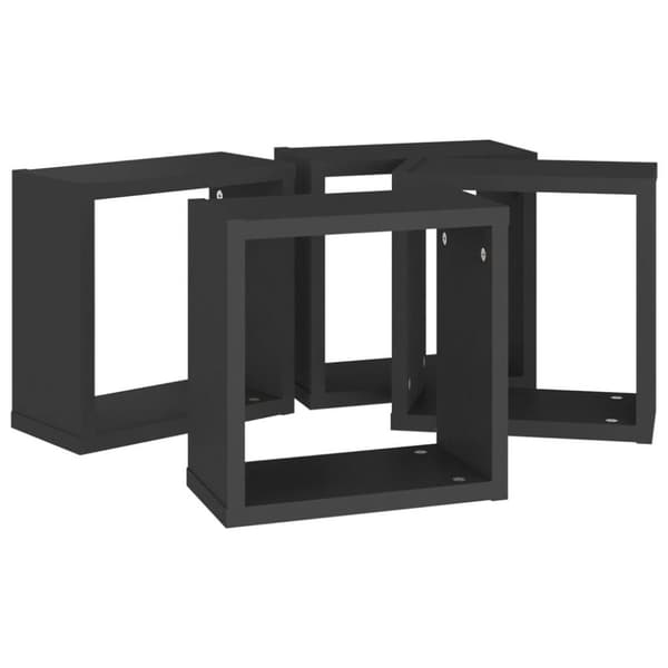 vidaXL væghylder 4 stk. 30x15x30 cm kubeformet sort