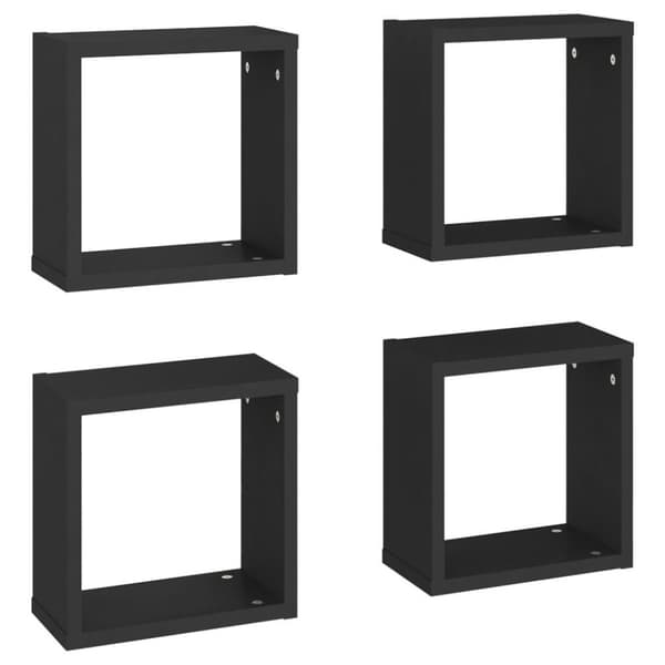 vidaXL væghylder 4 stk. 30x15x30 cm kubeformet sort