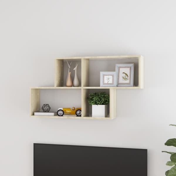 vidaXL væghylde 100x18x53 cm konstrueret træ sonoma-eg