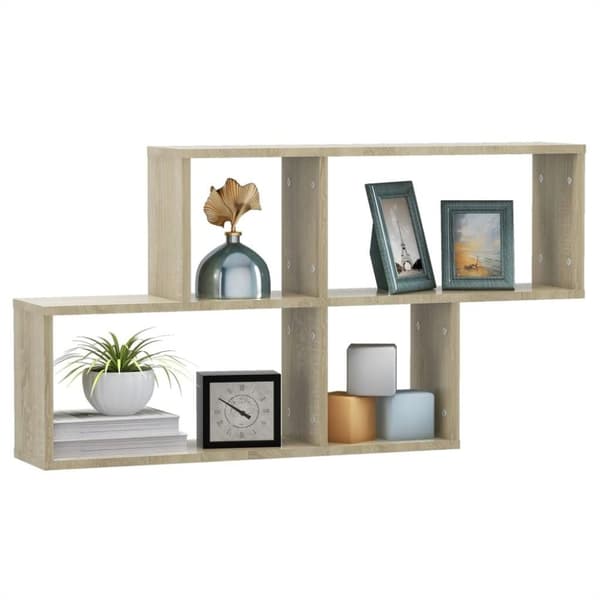 vidaXL Vegghylle sonoma eik 100x18x53 cm konstruert tre