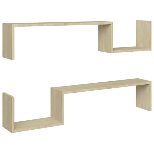 vidaXL Vegghyller 2 stk sonoma eik 100x15x20 cm konstruert tre