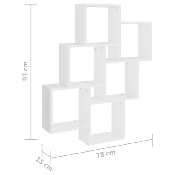 vidaXL vægreol 78x15x93 cm konstrueret træ hvid