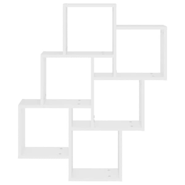 vidaXL Vägghylla kubformad vit 78x15x93 cm konstruerat trä