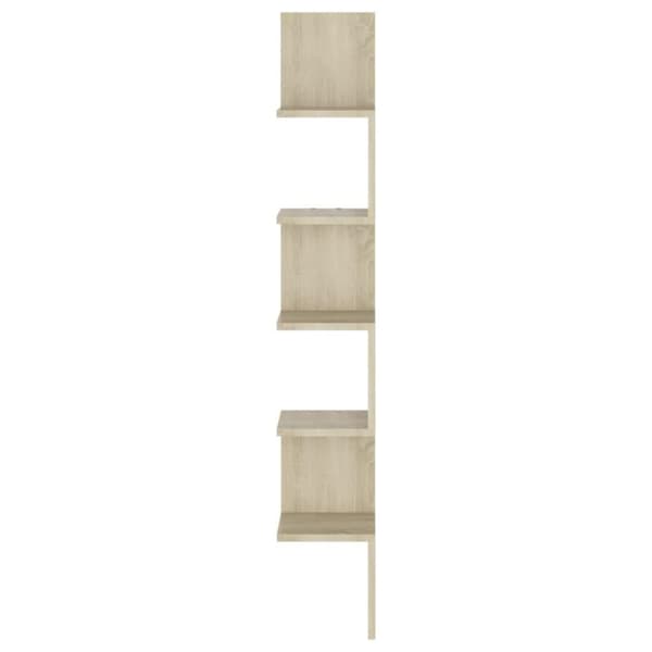 vidaXL Veggmontert hjørnehylle sonoma eik 20x20x127,5cm konstruert tre