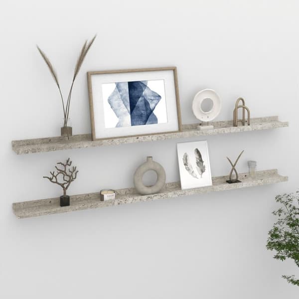 vidaXL Seinähyllyt 2 kpl betoninharmaa 115x9x3 cm