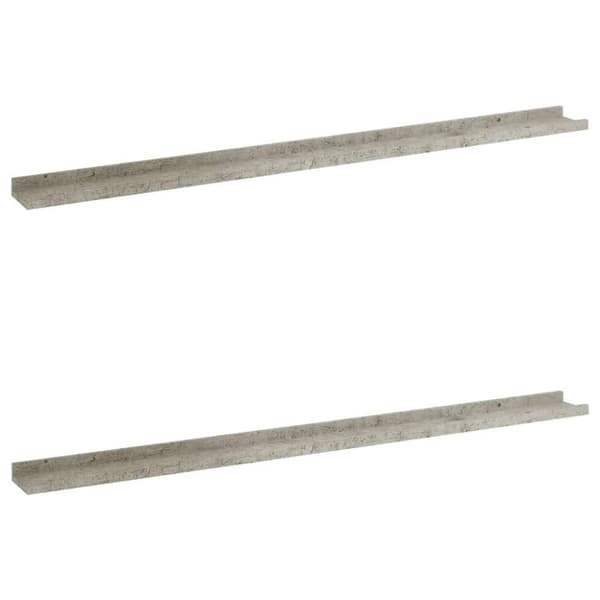 vidaXL Seinähyllyt 2 kpl betoninharmaa 115x9x3 cm