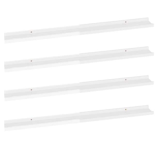 vidaXL Vegghyller 4 stk høyglans hvit 100x9x3 cm