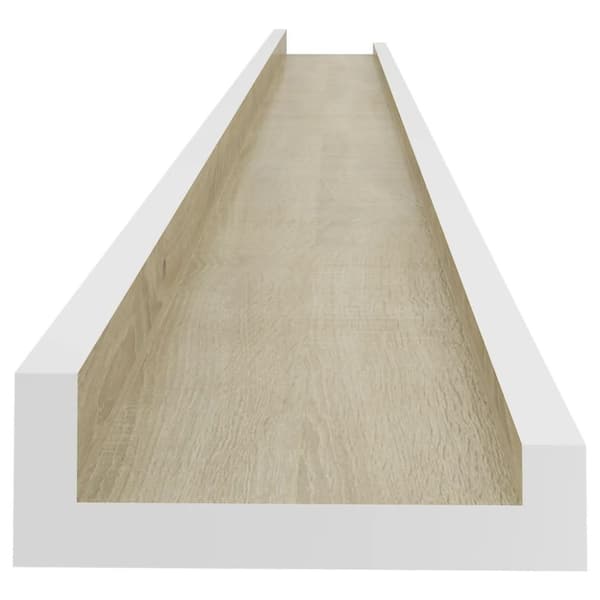 vidaXL væghylder 2 stk. 115x9x3 cm hvid og sonoma-eg
