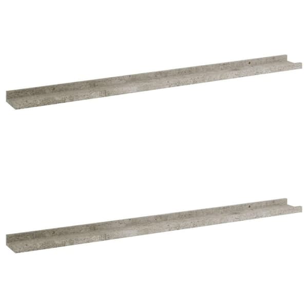 vidaXL Vegghyller 2 stk betonggrå 100x9x3 cm