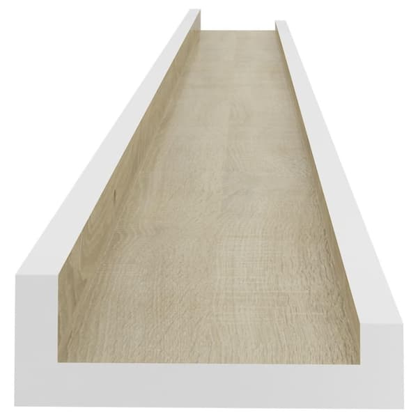 vidaXL væghylder 2 stk. 100x9x3 cm hvid og sonoma-eg
