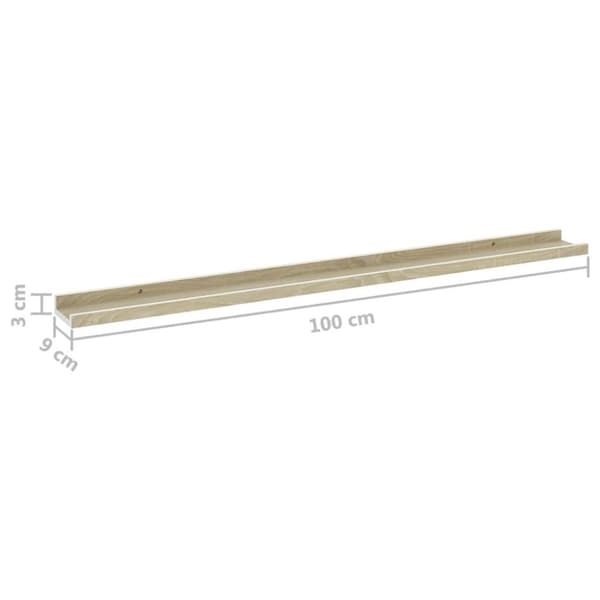 vidaXL væghylder 2 stk. 100x9x3 cm hvid og sonoma-eg
