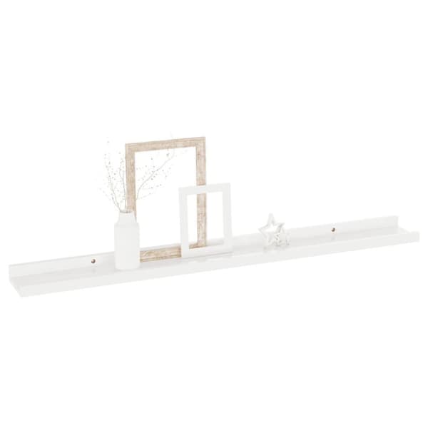 vidaXL væghylder 2 stk. 80x9x3 cm hvid højglans