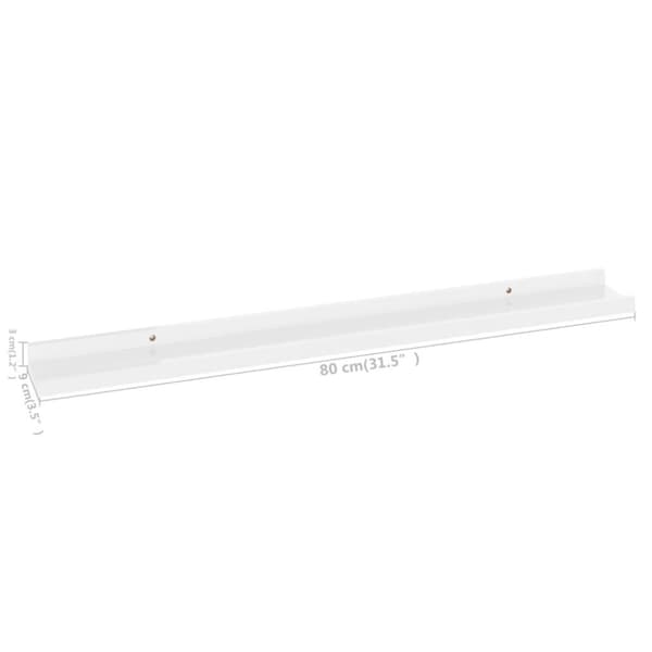 vidaXL væghylder 2 stk. 80x9x3 cm hvid højglans
