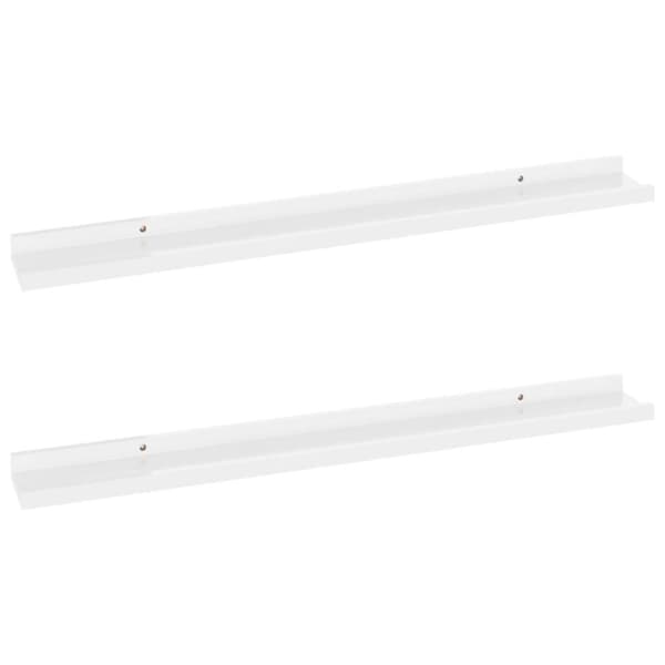 vidaXL væghylder 2 stk. 80x9x3 cm hvid højglans
