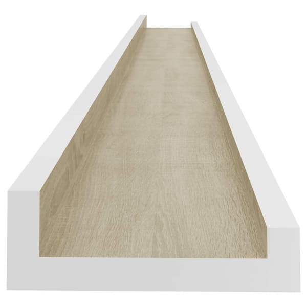 vidaXL Vägghyllor 4 st vit och sonoma-ek 115x9x3 cm