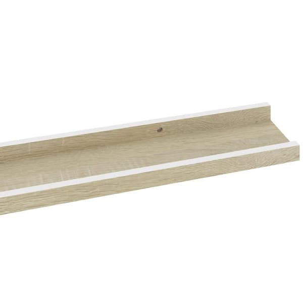 vidaXL Vägghyllor 4 st vit och sonoma-ek 115x9x3 cm