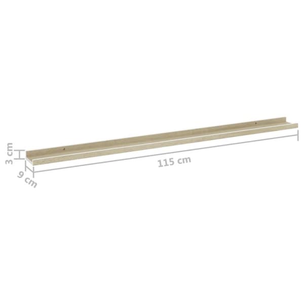 vidaXL Vägghyllor 4 st vit och sonoma-ek 115x9x3 cm