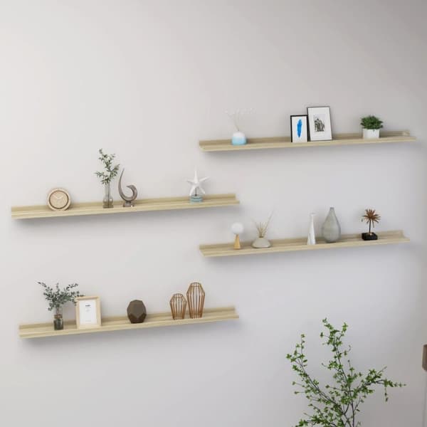 vidaXL væghylder 4 stk. 100x9x3 cm sonoma-eg