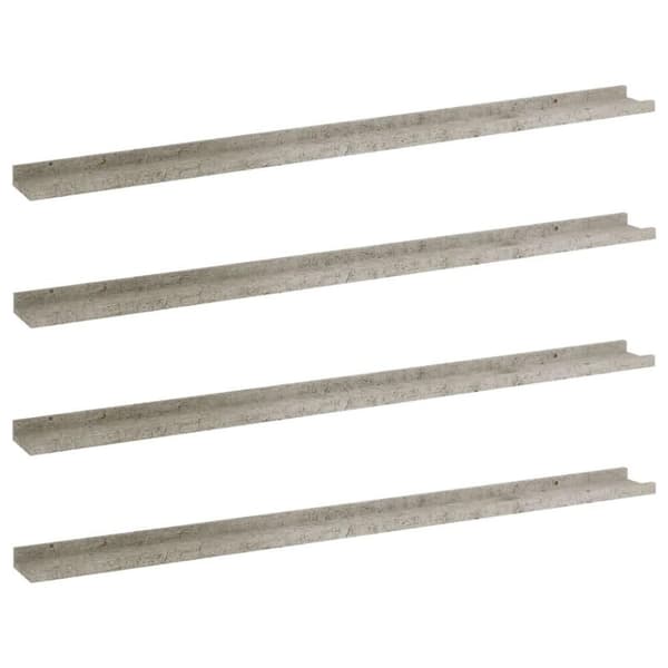 vidaXL Seinähyllyt 4 kpl betoninharmaa 115x9x3 cm