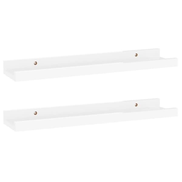 vidaXL væghylder 2 stk. 40x9x3 cm hvid højglans