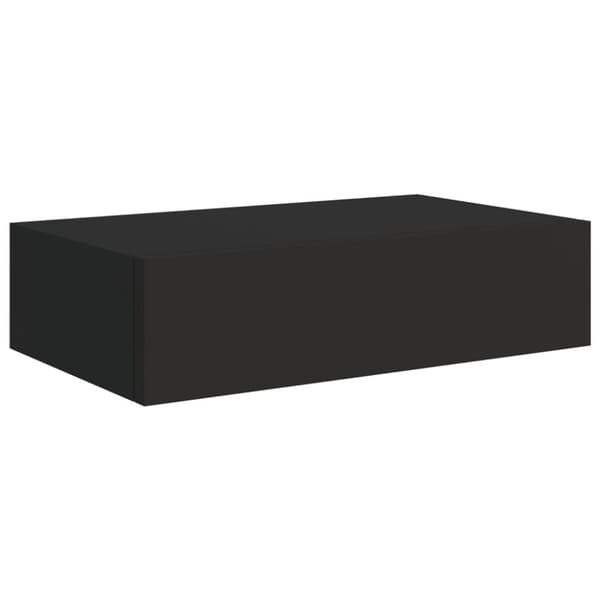 vidaXL Veggmonterte skuffehyller 2 stk svart 40x23,5x10 cm MDF