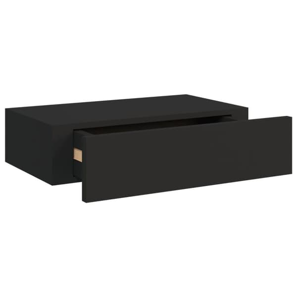 vidaXL Veggmonterte skuffehyller 2 stk svart 40x23,5x10 cm MDF