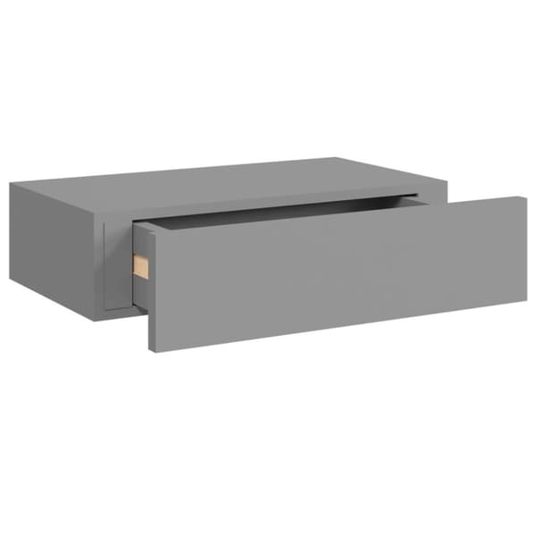 vidaXL Veggmontert skuffehylle grå 40x23,5x10 cm MDF