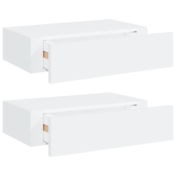 vidaXL Väggmonterad låda 2 st vit 40x23,5x10 cm MDF