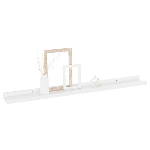 vidaXL Vägghyllor 4 st vit högglans 80x9x3 cm