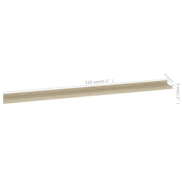 vidaXL Vegghyller 2 stk sonoma eik 115x9x3 cm