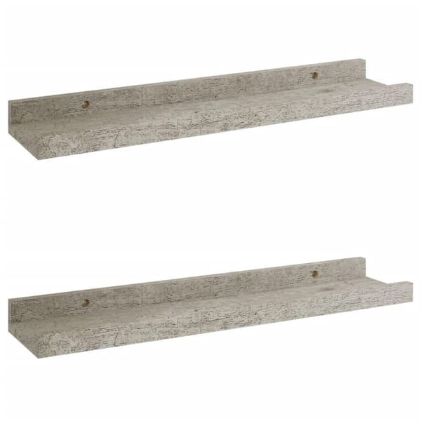 vidaXL Vägghyllor 2 st betonggrå 40x9x3 cm